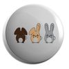 Hippowarehouse Three Bunnies Rabbit Badge Pin 25mm