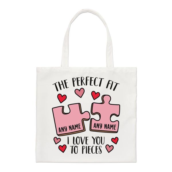 Personalised The Perfect Fit Puzzle Regular Tote Bag