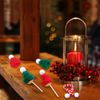 Skystuff Mini Santa Hats Set, 6 PCS Mini Christmas Hats with 6 PCS Mini Scarf Mini Knit Hats Wine Bottle Covers Table Decor Cutlery Holders Champagne Cover Finger Hats Xmas Decoration, S
