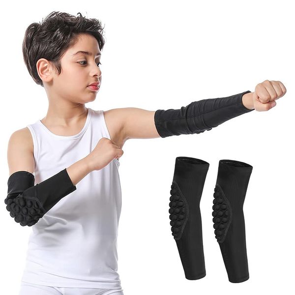 XGOPTS Elbow Support, Arm Cover, For Children, Basketball, Football, Elbow Pad, Lightweight, Breathable, Thick, High Elasticity, Elbow Pat, Junior Compression, UV Protection, Anti-Slip, Shockproof, Cold Removal, Injury Prevention, Elbow Guard, Arm Support