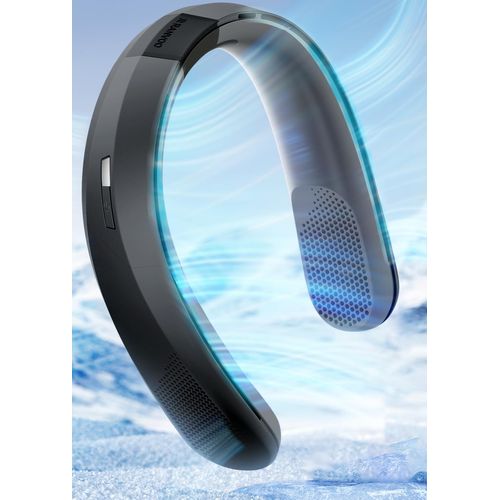 RANVOO Neck Fan, 120° Adjustable-width Portable Fan, 360° Cooling Neck Fans, 16H Battery Powered Fan, 3 speeds Personal Fans, Bladeless Hands Free outdoor Fans for Travel/Gift/Men/Women, Black