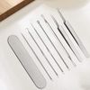 Trust Contact 7-Piece Set for Acne Removal, Pore Care, Tweezers, Face Presser, Antibacterial, Stainless Steel, Case Included, Corner Stopper Removal