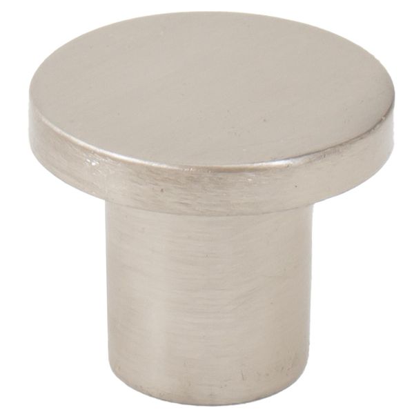 Contemporary Round Cabinet Knob, 15/16 Inches, Zinc Base Material, Satin Nickel