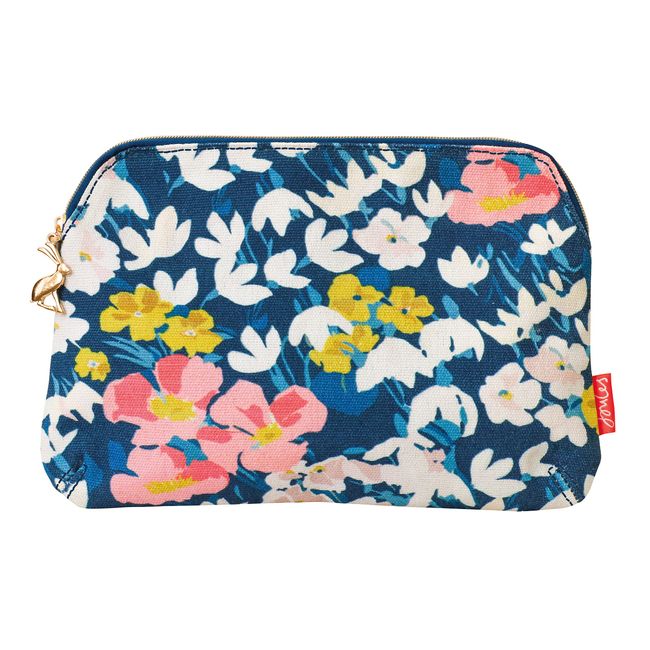 Joules Bright Side Floral Medium Pouch/Cosmetic Bag with Metal Zip Size 22x16.5cm