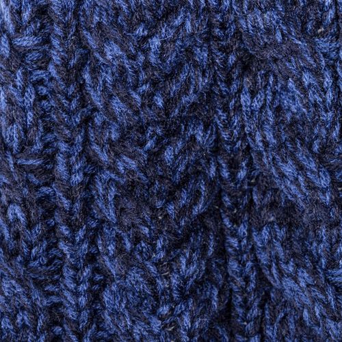 Aran Traditions Navy Blue Cable Wrap Button Scarf(Size: One Size)