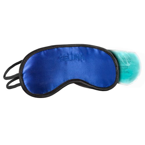 Sleeping mask with cooling pad Sleeping eye mask Night mask Sleeping goggles with adjustable rubber band and silk touch Cooling pad helps with migraine, headache & allergies (Blue)
