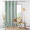 Douceur d'Intérieur, Sage Microfibre Eyelet Curtain 140 x 280 cm Plain