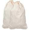 2 Pack - Extra Large Natural Cotton Laundry Bag, Beige (28" x 36")