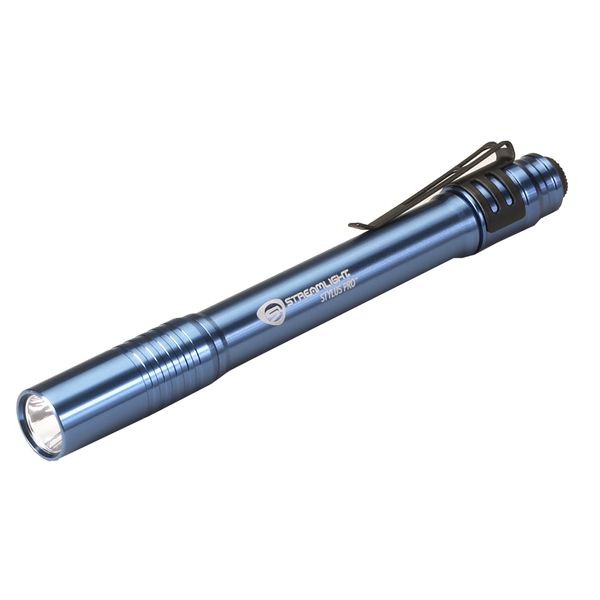 Streamlight 66122 Stylus Pro 100-Lumen Penlight with White LED, Blue, 2x AAA Alkaline Batteries