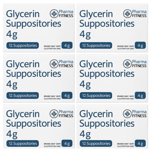 Glycerin Suppositories 4g 12's x 6 Packs - 72 Suppositories