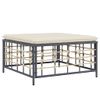 Myheimly Garden Stool with Beige Cushion Poly Rattan