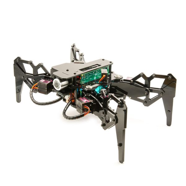 Adeept DarkPaw Bionic Quadruped Spider Robot Kit Compatible with Raspberry Pi 4 3 Model B+/B, STEM Crawling Robot, OpenCV, Self-stabilizing Based on MPU6050 Gyro Sensor, RPi Robot with PDF Manual