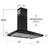 30 inch Kitchen Wall Mount Range Hood 450CFM Touch Control 3-speed Easy Clean