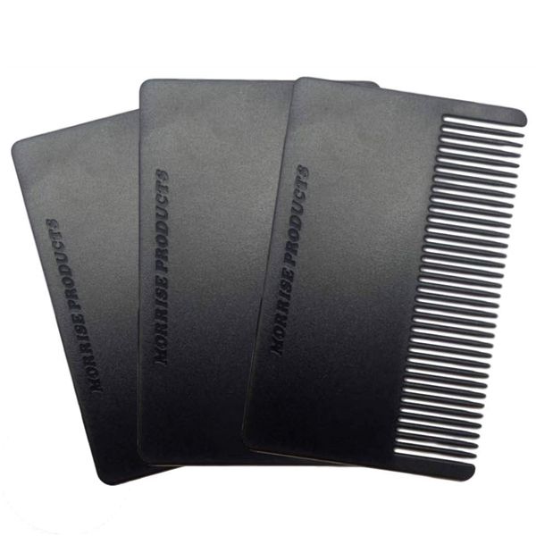 3 Pack Wallet Comb Hair, Beard, Mustache Anti Static Comb | Pocket/Credit Card Size Grooming Kit | Durable, Light Weight Plastic Great For On The Go Brushing, Detangling, Styling Hair