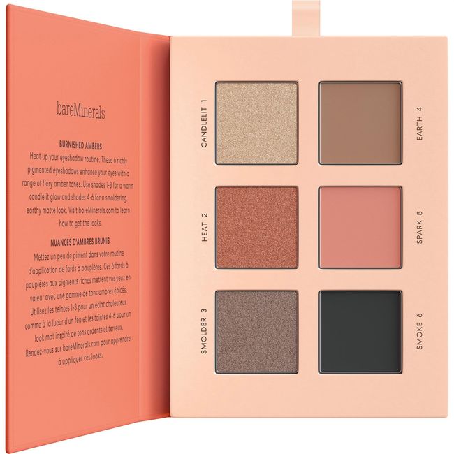 bareMinerals Bare Mineral Mineral Eye Shadow Palette Burnished 6 Colors Amber Tone Spired From Dynamic Volcanoes, 0.3 oz (6 x 1.3 g)
