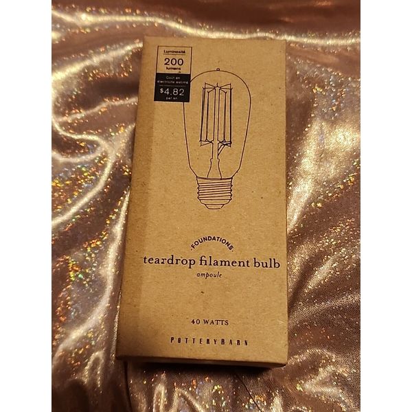 Pottery Barn Teardrop Filament Bulb 40 Watts Rare Discontinued Home Improvement