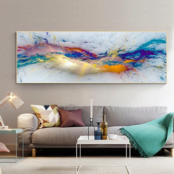 JNAOZI Abstract Colourful Pictures Ink Painting Poster Wall Painting,Islamic Poster Canvas Pictures, Islam Picture, for Living Room Decoration, No Frame (Poster-01,1Pcs-30x90cm)