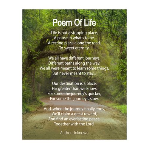 Poem Of Life Inspirational Christian Wall Art, Modern Typographic Wall Art Print, Ideal Spiritual Wall Decor For Home Decor, Office Decor & Church Decor. Perfect Graduation Gift! Unframed- 8x10"