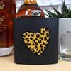 6oz (170ml) 'Leopard Print Heart' Pocket Hip Flask (HP00016258)