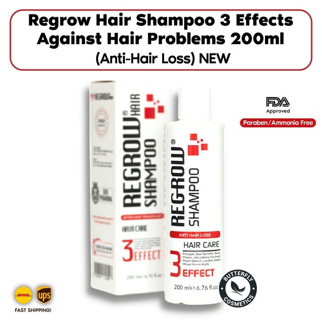 Regrow Hair Shampoo 3 Effects Against Hair Problems 200ml (Anti-Hair Loss) NEW