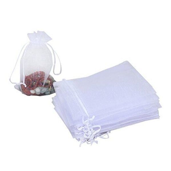 100pcs Organza Bags, 4 x 6 inches Christmas Wedding Favors Gift White