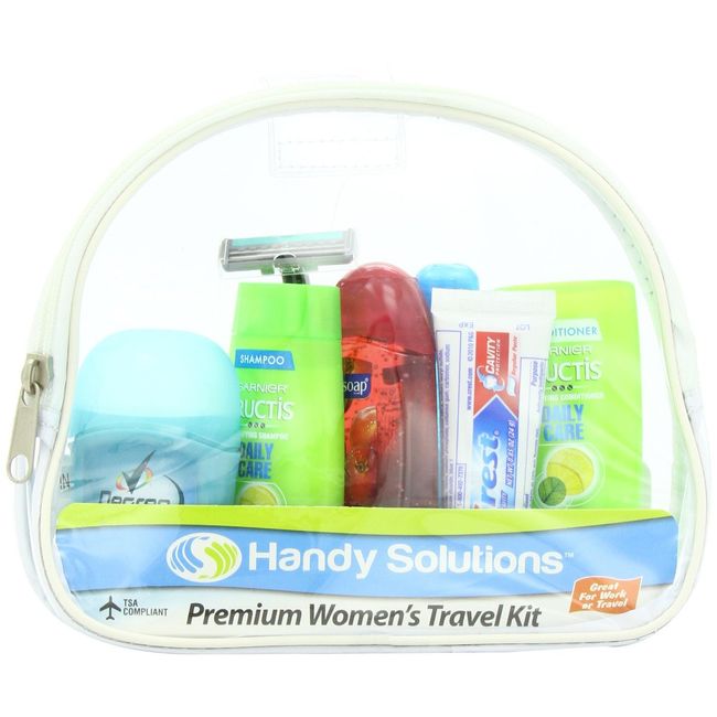 Handy Solutions Premium Women’s 7Piece Travel Size Kit, clear, 1 Count