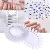 ULTECHNOVO Transparent Nail Tips Nail Art Practice Wheel Polish Color Display Chart Fake Finger Clipper Sticks Board for DIY Manicure Nail Salon, 10Pcs