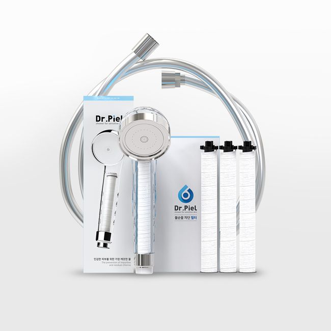 Dr. P.L shower gift set (dual filter shower basic set + eco shower hose (2m) + shower primary filter 3EA)