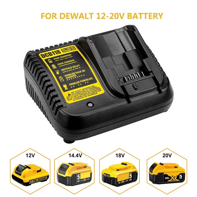 Dcb112 Lithium Battery Charger For 10.8v 12v 14.4v 18v 20v Dcb206