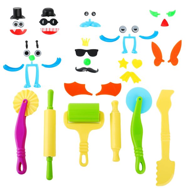 Play Dough Tools for Kids Ages 2-4 Playdough Tool Set with Molds Play Dough Set Roller for Play Dough Cookie Cutters Playdough Tool Kid Age 2-4 Play Dough Tools Set for Kids Ages 4-8 Modeling Clay