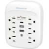 BN-LINK 6 Outlet Extender Multi Plug Outlet with 3 USB Charger Wall Adapter Tap
