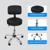3PCS Swivel Salon Spa Stool Chair Adjustable Hydraulic Rolling Stool with Back