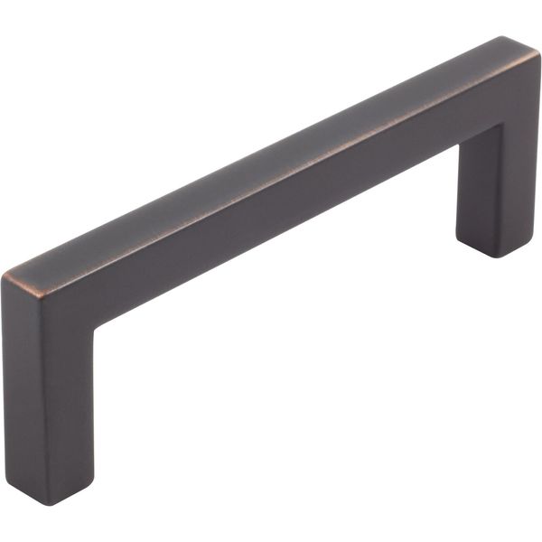 Contemporary Square Cabinet Pull, 96 Millimeters, Zinc Base Material, Vintage Br