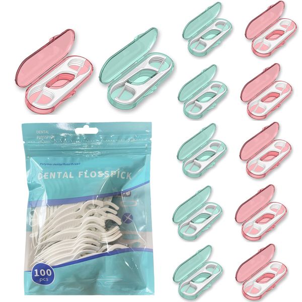 Professional Toothpicks Sticks Dental Floss Picks Flossers Superfine Floss Picks Dental Picks for Teeth Cleaning (12Box+100pcs)