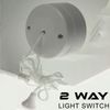 SDMAX White Ceiling Pull Cord Switch, 6Amp 1 Way Bathroom/Toilet Light Switches,2 Way Light Switch,Long String Pullcord White Round Ceiling Mounted