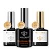 Modelones Builder Gel with Top Coat and Base Coat Set, 3Pcs No Wipe Base and Top Coat Gel Nail Polish with Gel Builder for Nails, Hard Gel Nail Strengthener Extension Builder Gel in a Bottle