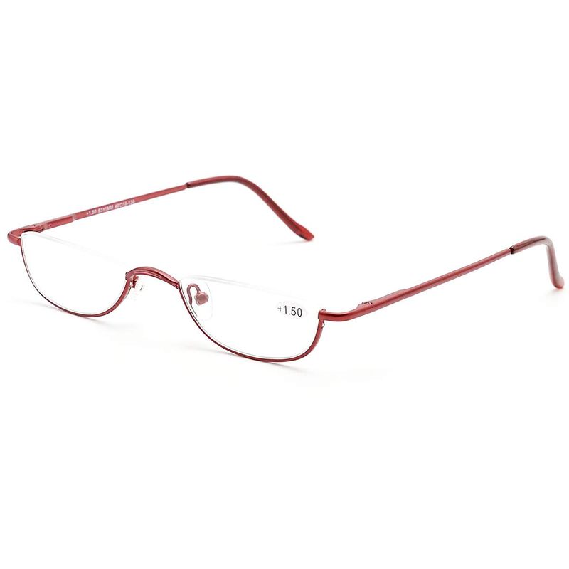 Half Frame Reading Glasses Spring Hinges for Men Women Slim Half Moon ...