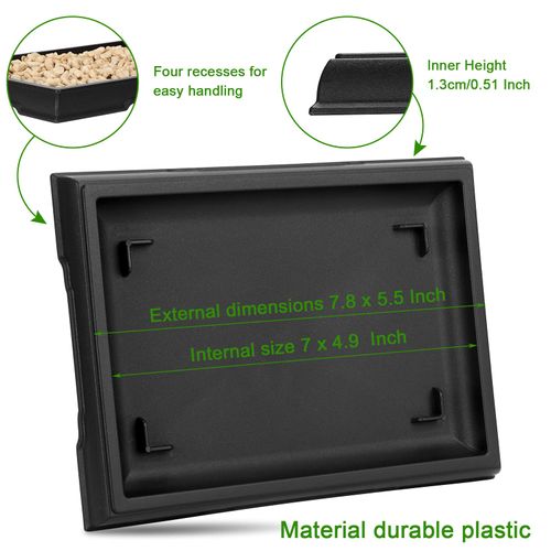 Pinkunn 2 Pack Bonsai Humidity Tray Drip Tray Plastic Plant Water Catcher Tray Plant Saucers for Indoors and Outdoors Cactus, Succulents, Bonsai Tree, Stone Not Included (Rectangular,7.8 x 5.5 Inch)