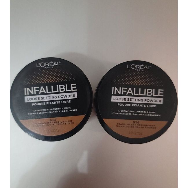 Lot Of 2-L'Oreal Infallible LOOSE SETTING POWDER 614 Translucent Medium Deep.