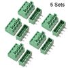 sourcing map 4-Pin 5.08mm Pitch Right Angle PCB Screw Terminal Block Connector 5 Sets