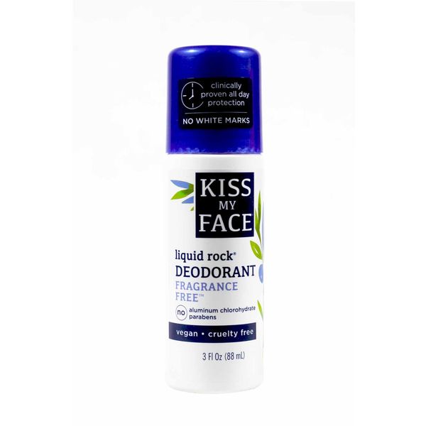 Kiss My Face Deodorant Liquid Rock Roll On Fragrance-Free 3 Ounce (88ml) (6 Pack)