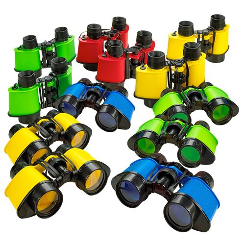 Playbees Kids Toy Binoculars with Neck Strap - 12 Pack - Bird Watching & Safari Jungle Pretend Play Binocular Set - Explorers Gifts & Learning Novelty - Educational Adventure for 3-12 Years Boys Girls