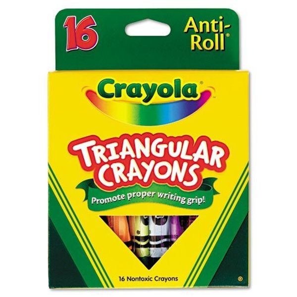 Crayola Anti-Roll Triangular Crayons, Assorted, 16/Box - Sold As 1 Box