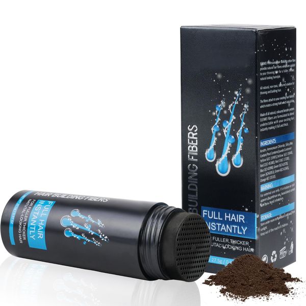 Streuhaar zur Haarverdichtung, haarpuder vollem Haar in Sekunden männer und frauen, Natürlich Unsichtbar ansatzpuder, Haarausfall und lichtem Haar powder(Dunkelbraun)