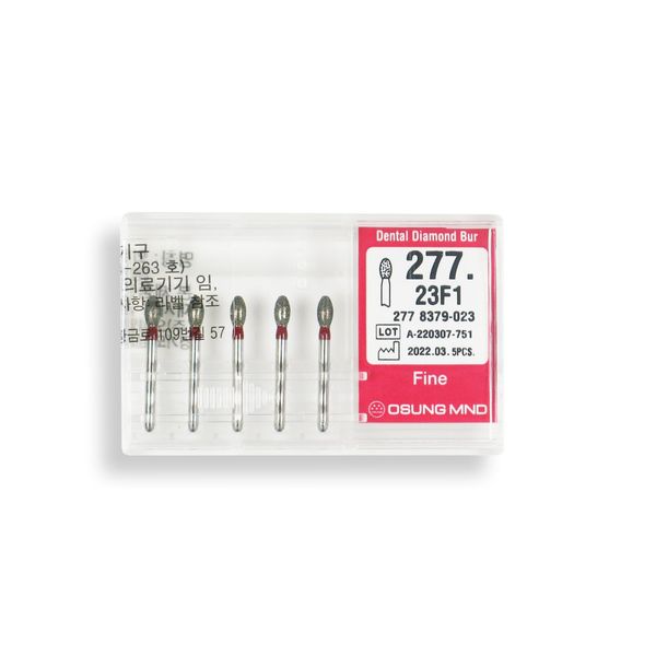 277.23F1, Egg, 2.3 mm Dia, Fine Grit Diamond Bur, 5 per Pack
