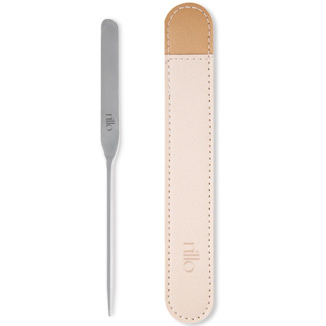 Nilo 304 Stainless Makeup Foundation Mixing Spatula + Leather Case