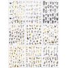 LANODO 9pcs Nail Stickers 3D Black Gold Art Multiple Styles DIY Nail Stickers Set Beautiful 2038