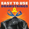 Hefty Strong 30 Gallon Black Drawstring Trash Bags 14 Count Heavy Duty