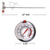 2pcs Combo 12" & Pocket Probe Meat Cooking Thermometer Stem BBQ Turkey Deep Fry