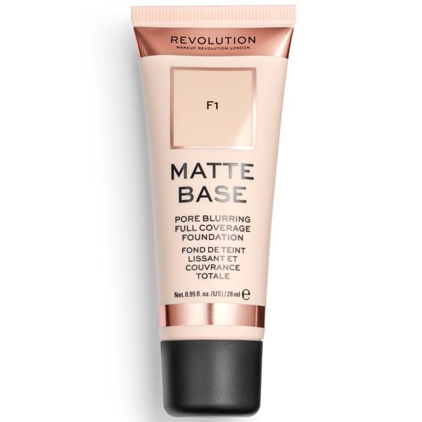 Makeup Revolution, Matte Base, Foundation, F1, 28ml